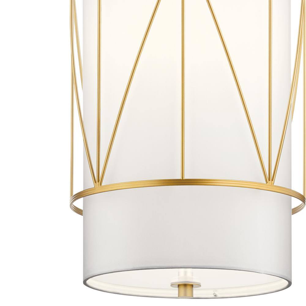 Classic Gold 18.25" Pendant Light with Satin Etched Glass