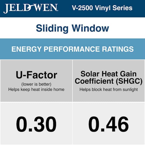 V-2500 Series 59.5 in. W x 59.5 in. H Left-Handed White Vinyl Low-E Sliding Window w/Brickmould Nail Fin Frame and Grids