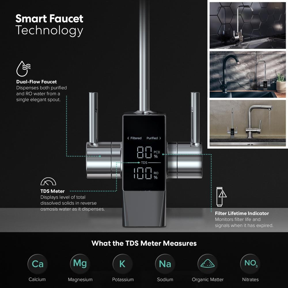 Brio Black Stainless Steel Tankless Under-Sink Water Filtration System
