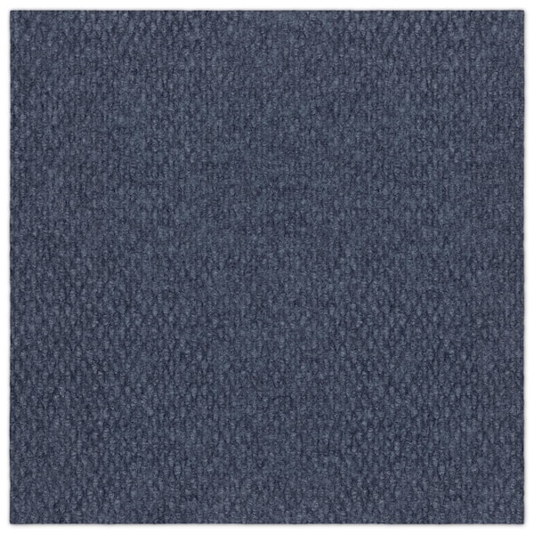 Boone Hobnail Blue Residential 18 in. x 18 in. Peel and Stick Carpet Tile Square (22.5 sq. ft. )