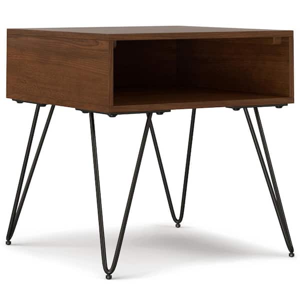 Simpli Home Hunter 22 in. W Walnut Veneer End Table