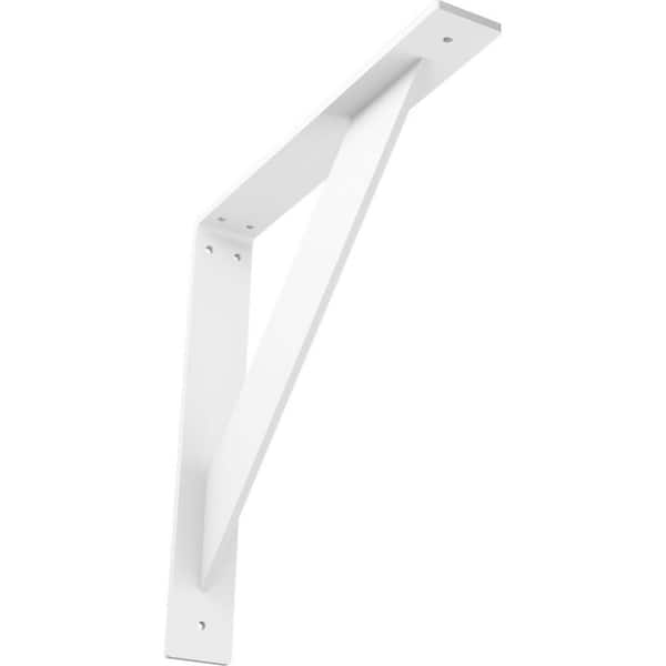 Ekena Millwork 2 in. x 14 in. x 14 in. Steel White Primer Traditional Bracket