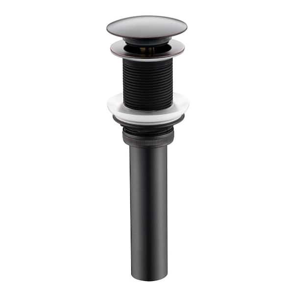 LUXIER 1-5/8 in. Brass Bathroom and Vessel Sink Push Pop-Up Drain Stopper with No Overflow in Oil Rubbed Bronze