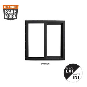 23.5 in. x 23.5 in. Select Series Vinyl Horizontal Sliding Left Hand Black Window with White Int, HP2+ Glass and Screen