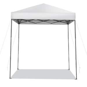 6.6 ft. x 6.6 ft. White Outdoor Pop-up Canopy Tent with Carry Bag