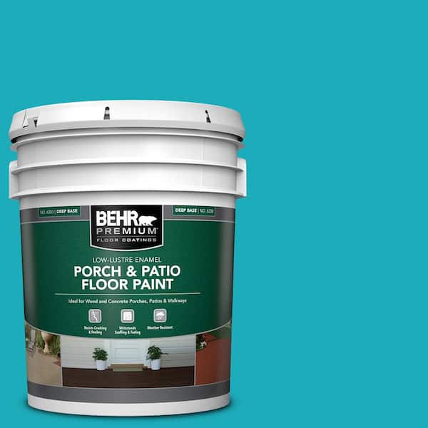 BEHR PREMIUM 5 gal. #P470-5 Placid Sea Low-Lustre Enamel Interior/Exterior Porch and Patio Floor Paint