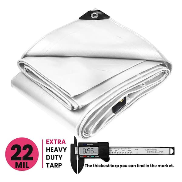 PROTARP 20 ft. x 40 ft. White 22 Mil Heavy Duty Polyethylene Tarp