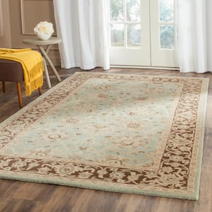 Antiquity Green/Brown Doormat 3 ft. x 5 ft. Border Area Rug