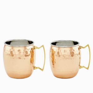 Set of 2, 2PLY Hammered Solid Copper/SS Mule Mugs