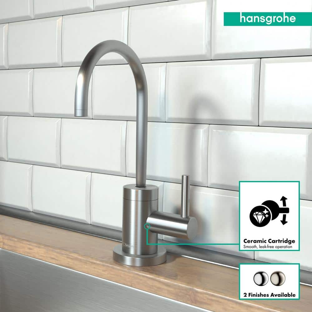 Modern Steel Optik Deck Mounted Kitchen Faucet with 360° Swivel