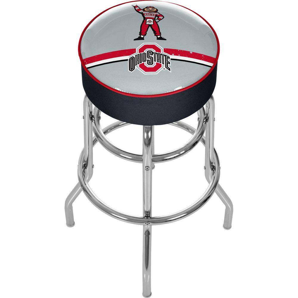 Trademark Ohio State Brutus Stripe 31 in. Chrome Padded Swivel Bar ...