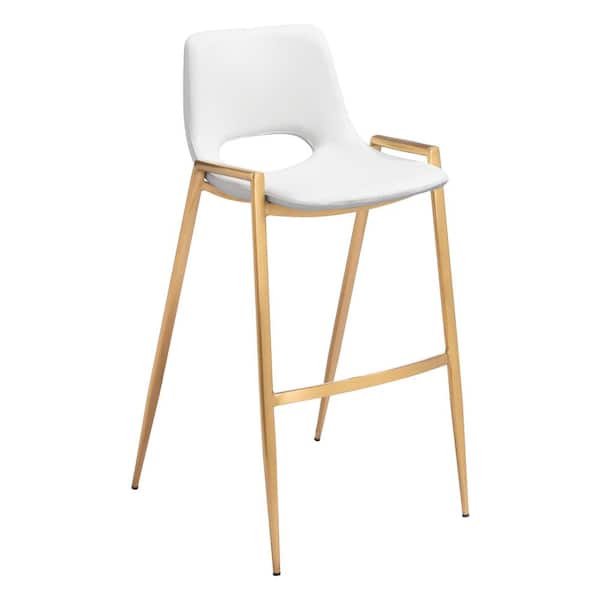 ZUO Desi 29.3 in. Open Back Plywood Frame Barstool with Faux Leather Seat - (Set of 2)