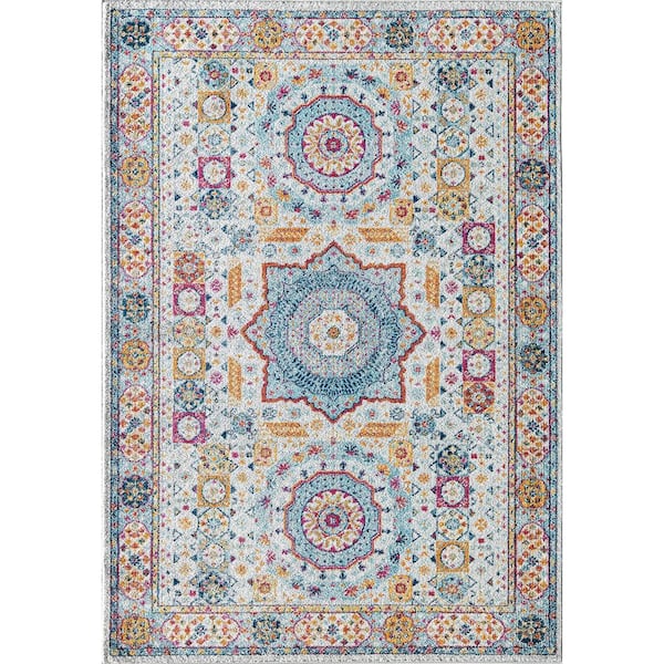 Hailey Constellation 2'6"x8' Vintage White Area Rug