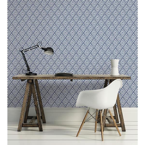 Vertex Indigo Diamond Geometric Indigo Wallpaper Sample