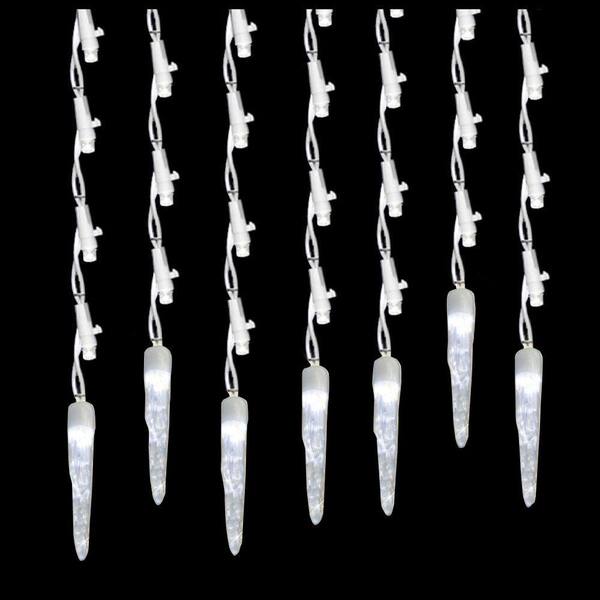 Brite Star 60-Light Pure White LED Icicle Ice Light Set with Ice