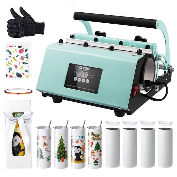 VEVOR Tumbler Heat Press Machine Sublimation Tumblers, Tumbler Press Set 8-Piece 20 oz. Blank Tumblers