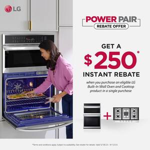 9.4 cu. ft. Smart Double Wall Oven with True Convection InstaView Air Fry Steam Sous Vide PrintProof in Stainless Steel