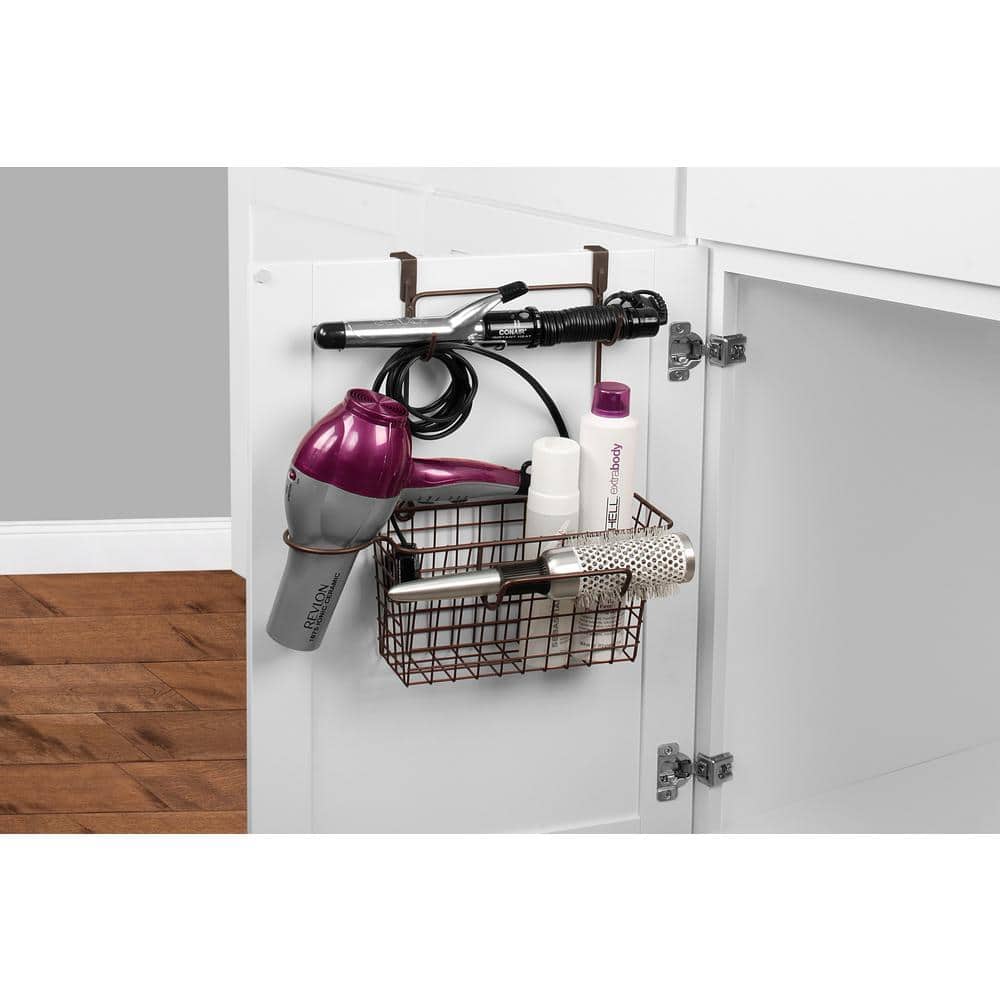 Hair Tool Organizer - Blow Dryer Holder /hair Dryer Holder Cabinet Door,  Bathroom Organizer Hair Care Storage Basket