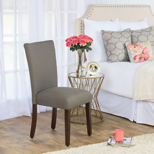 Parsons Brown Textured Solid Woven Upholstered Dining Chair