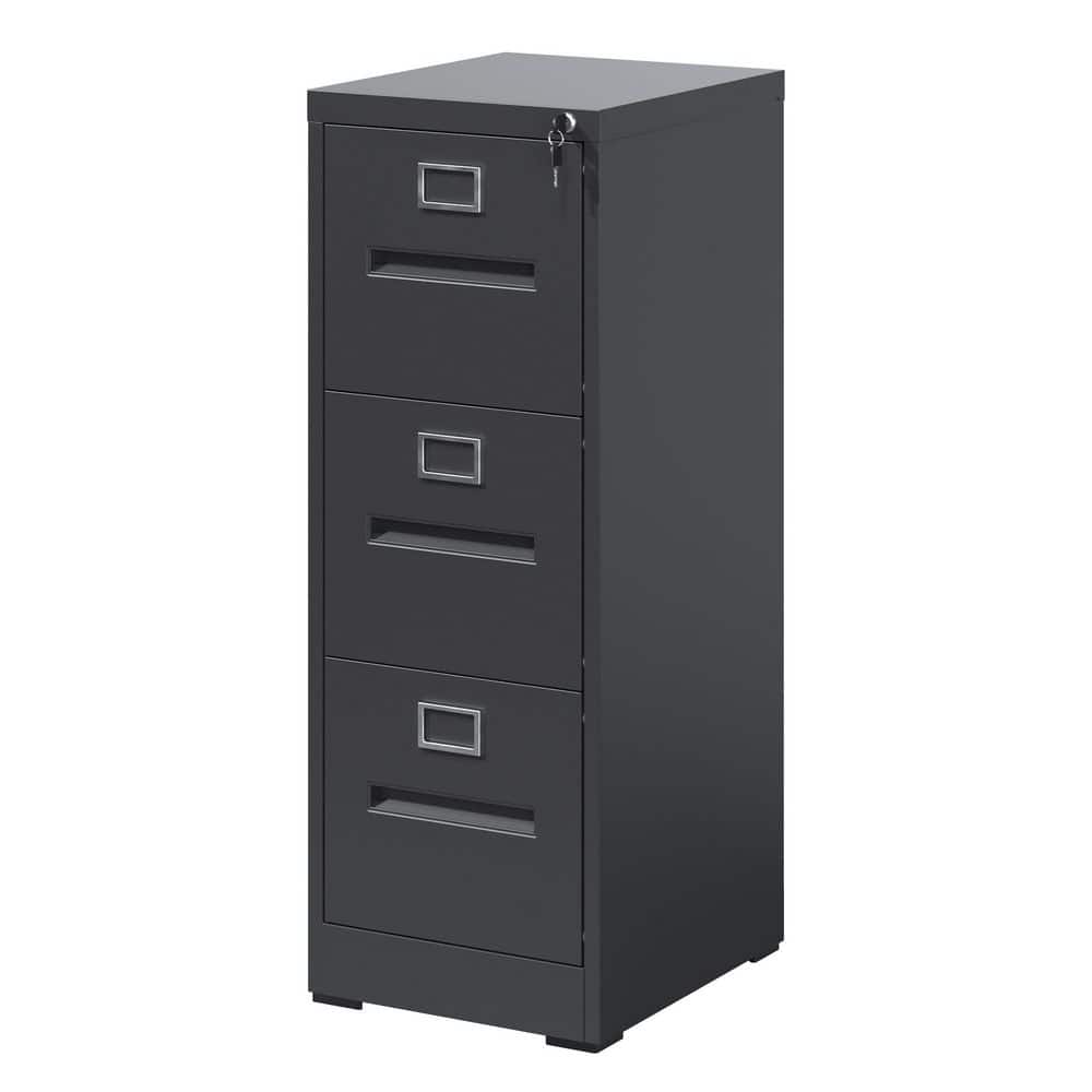 Modern 3-Drawer Black Metal 18 in. W Vertical File Cabinet price history on PriceWatchPro