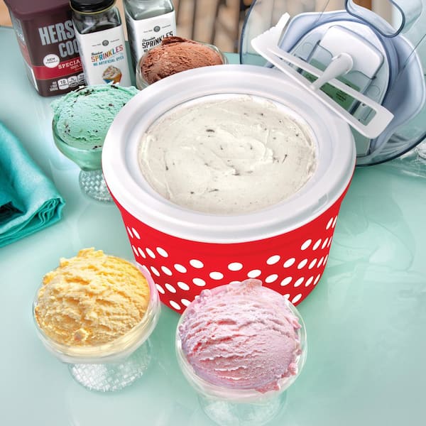 Drinkpod Frozay Dessert Maker 2.8 qt. Color Blue, Vegan Ice Cream & Frozen Yogurt Maker Soft Serve Desserts with Recipes, Black