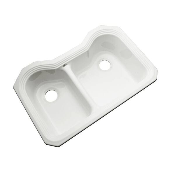Thermocast Breckenridge Undermount Acrylic 33 in. Double Bowl Kitchen Sink in White