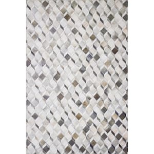 Maddox Grey/Mocha 2 ft. 3 in. x 3 ft. 9 in. Contemporary 100% Polyester Area Rug