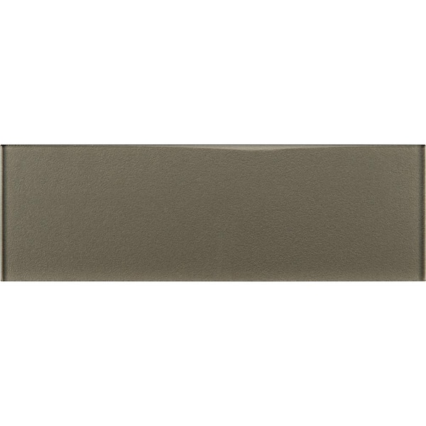 MSI Metallic Gray 4 in. x 12 in. Glossy Glass Subway Wall Tile (5 sq. ft./Case)