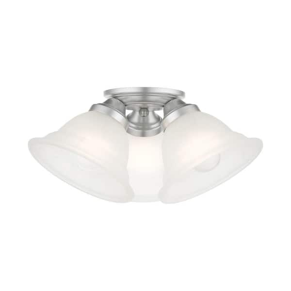 AVIANCE LIGHTING Lawson 3 Light Painted Satin Nickel Flush Mount