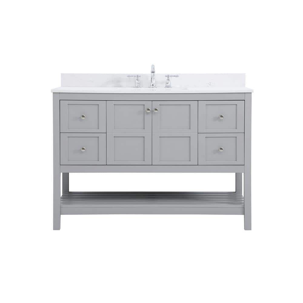 Timeless 48 in. W Single Bath Vanity in Gray with Engineered Stone Vanity T