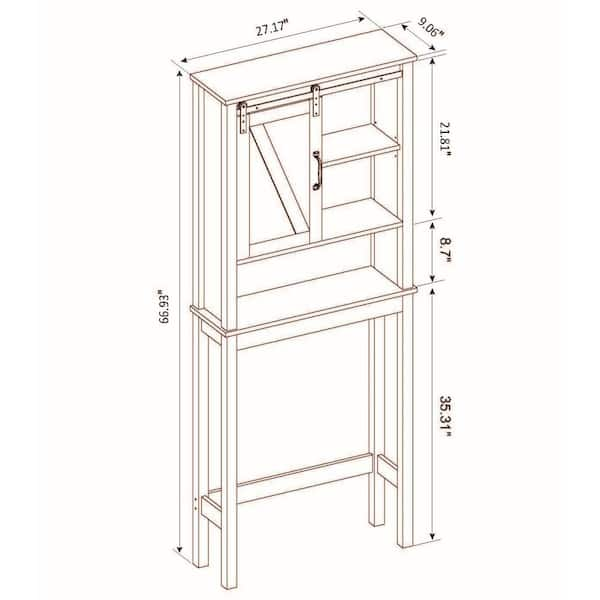 Bathroom Storage Cabinet, Toilet Cabinet with Drawer and Cabinet, MDF Wood  Multifunctional Bathroom Furniture with Multiple Compartments, Smooth Toilet  Organization Cabinet for Home, Espresso, S9328 