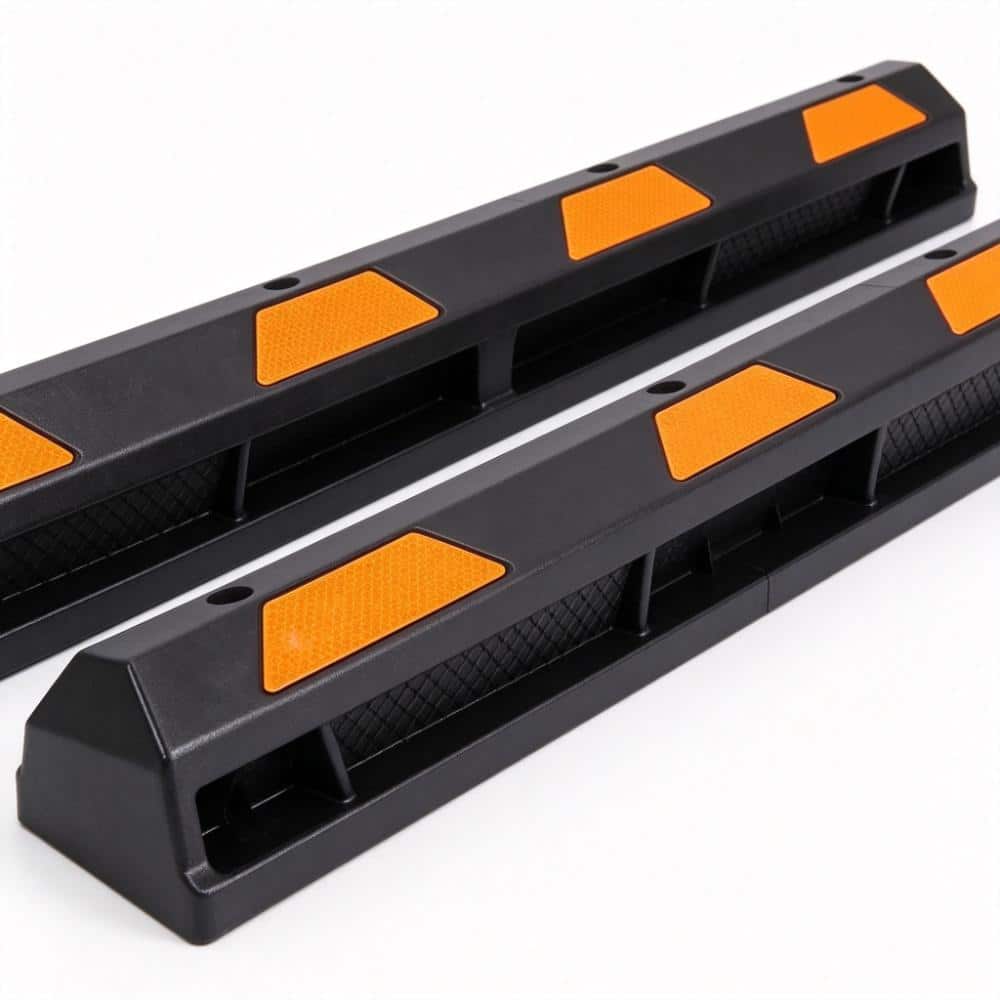 2 Pack Rubber Parking Curb Wheel Stopper, 72 in, Bolt-Down Non-Slip, Reflective Safety Stripes for Garage/Driveway price history on PriceWatchPro