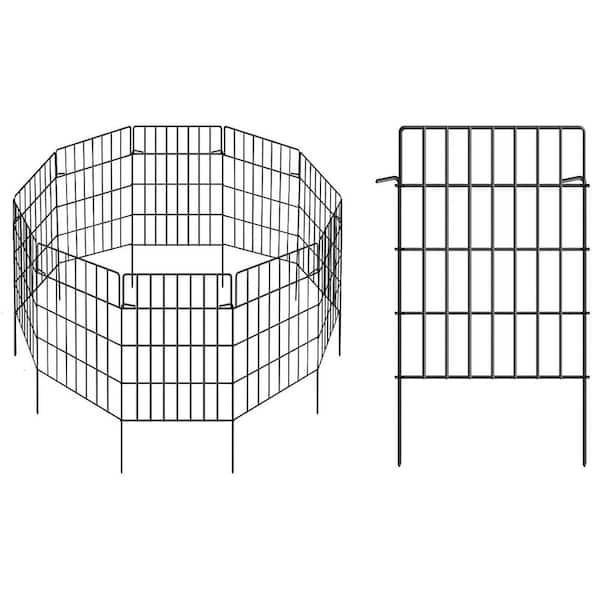 KIWDZFU Decorative Garden Fence 27 ft. Length 24in. Height 1.44 Gap Metal Wire Rustproof Animal Barrier Dog Rabbit Fence 25 Pack