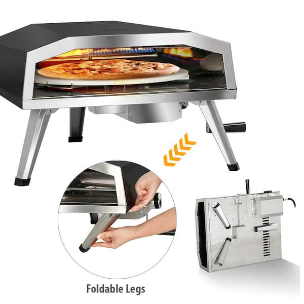 This 2-burner pizza oven cooks a 16 pizza in as few as 2 minutes