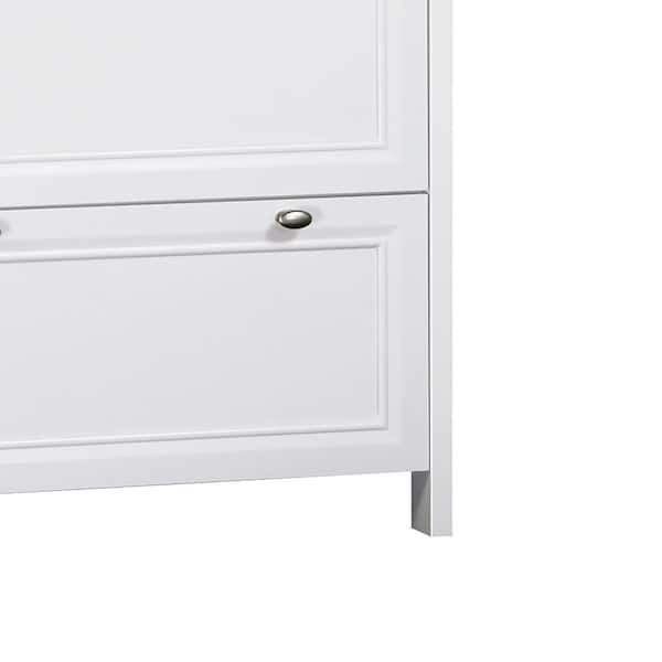 SAINT BIRCH Olivia Gray Oak and White File Cabinet SBOV4125LFWG