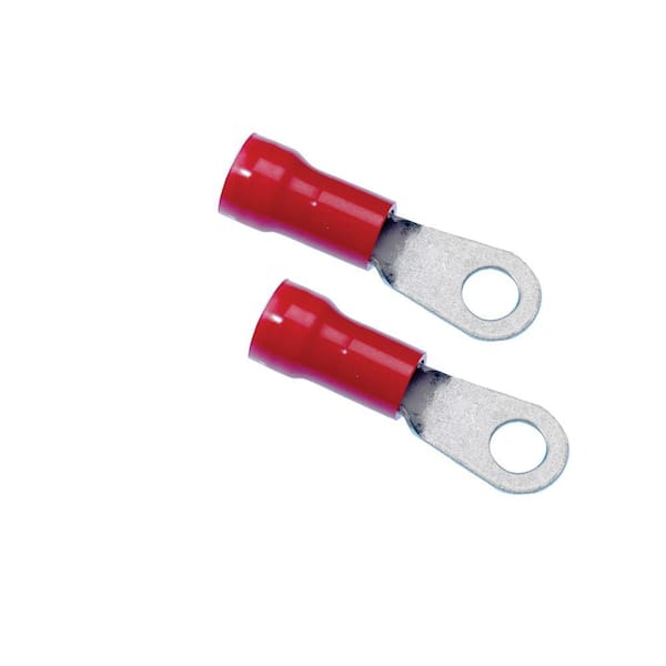 Tyco Electronics Ring Terminal Vinyl 8 AWG Stud 1/4 in. 5/Clam