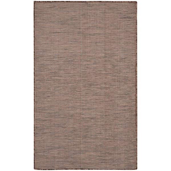 Nourison Positano Natural 3 ft. x 5 ft. Solid Contemporary Indoor/Outdoor Patio Kitchen Area Rug