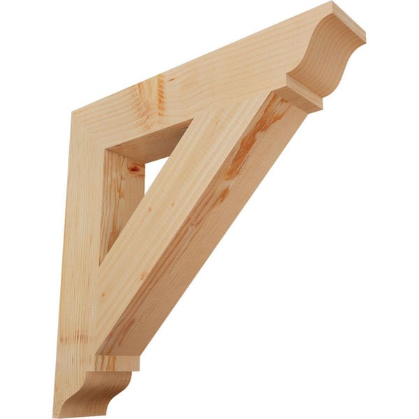 Ekena Millwork 3.5 in. x 22 in. x 22 in. Douglas Fir Traditional Smooth Bracket