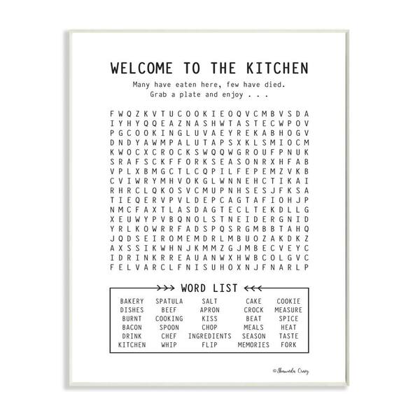The Stupell Home Decor Collection 10 In X 15 In Black And White Kitchen Crossword Puzzle Sign Wall Plaque Art By Shawnda Craig Kwp 2081 Wd 10x15 The Home Depot