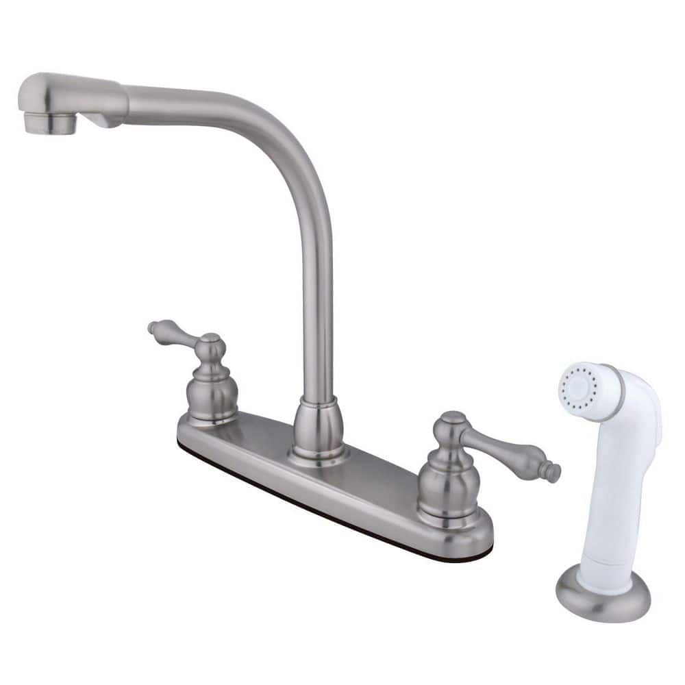 Kingston Brass Victorian 2-Handle Deck Mount Centerset Kitchen Faucets ...