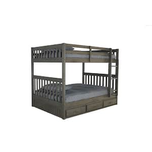 Charcoal Gray Series Charcoal Gray Full Size Over Full Size Bunkbed with Three Drawers