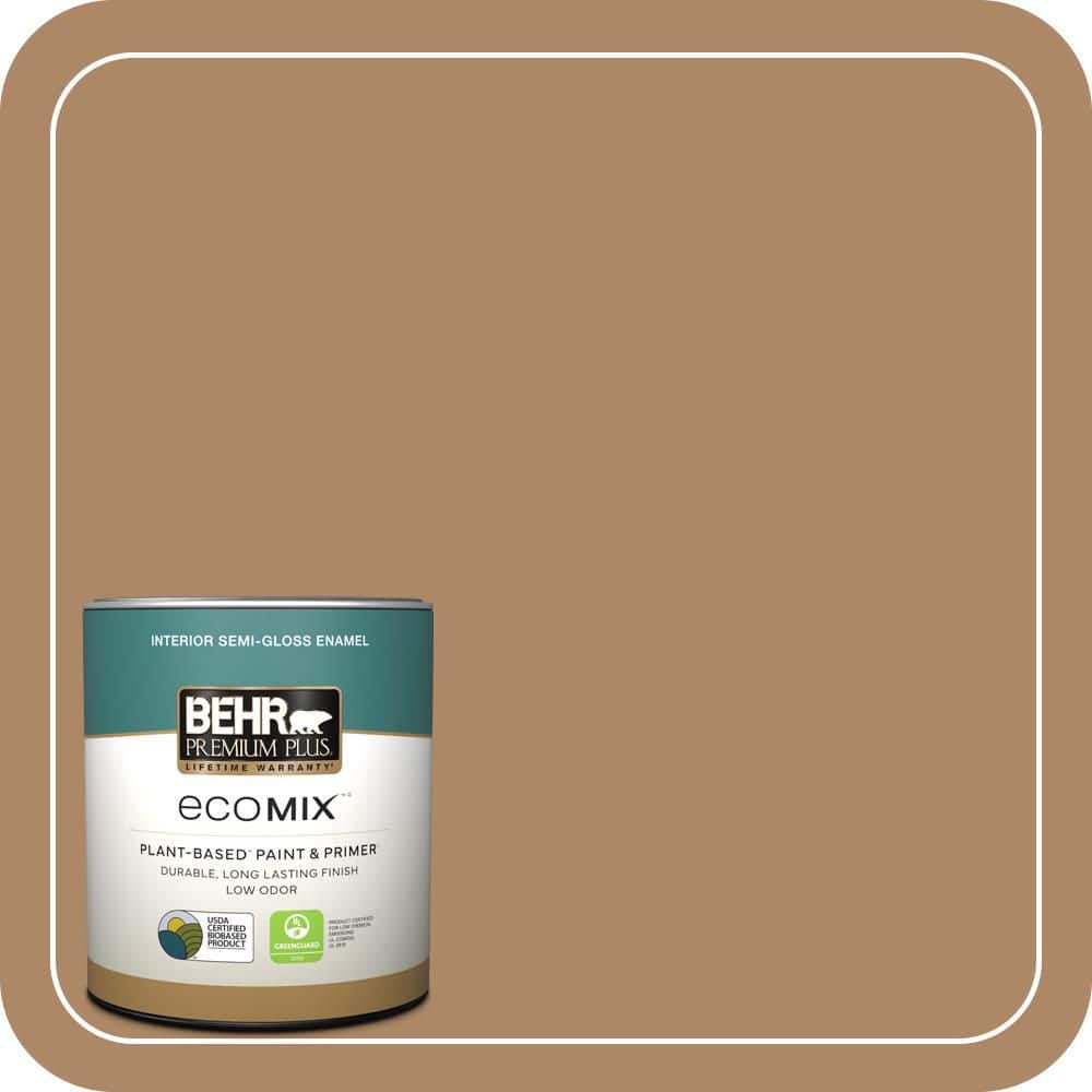 1 qt. #BIC-44 Chamois Leather Semi-Gloss Enamel EcoMix Plant-Based Interior Paint & Primer price history on PriceWatchPro