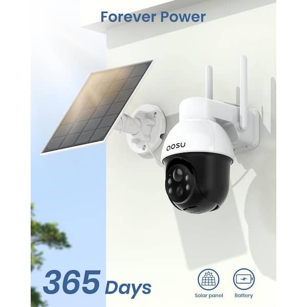 aosu Solar Powered Outdoor PTZ Camera-3MP Colorful Night Vision