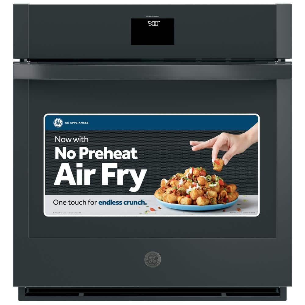 27 in. Single Smart Convection Wall Oven with No-Preheat Air Fry in Black