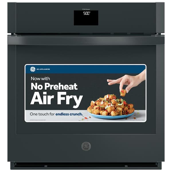 GE 27 in. Single Smart Convection Wall Oven with No-Preheat Air Fry in Black