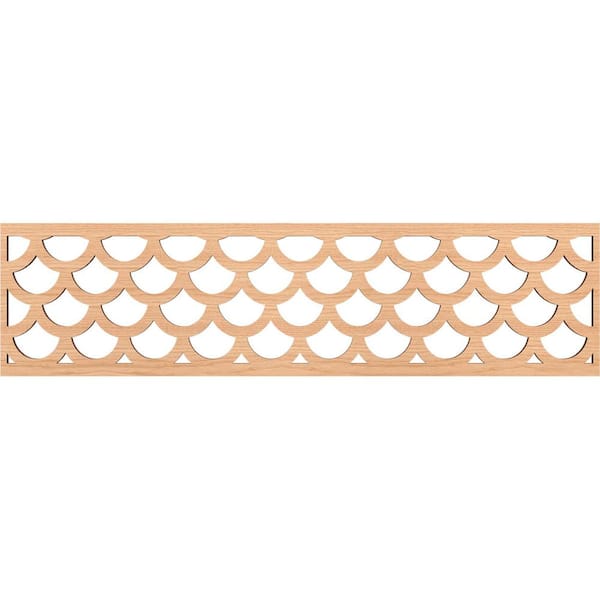 Ekena Millwork Hudson Fretwork 0.375 in. D x 47 in. W x 12 in. L Hickory Wood Panel Moulding