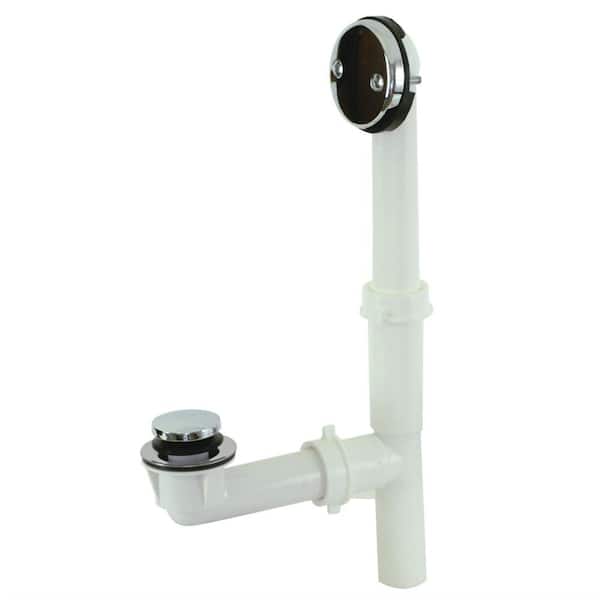 EASTMAN 1-1/2 in. 2-Hole Tip-Toe Bath Waste Kit Trim with Zinc Strainer in Brushed Nickel