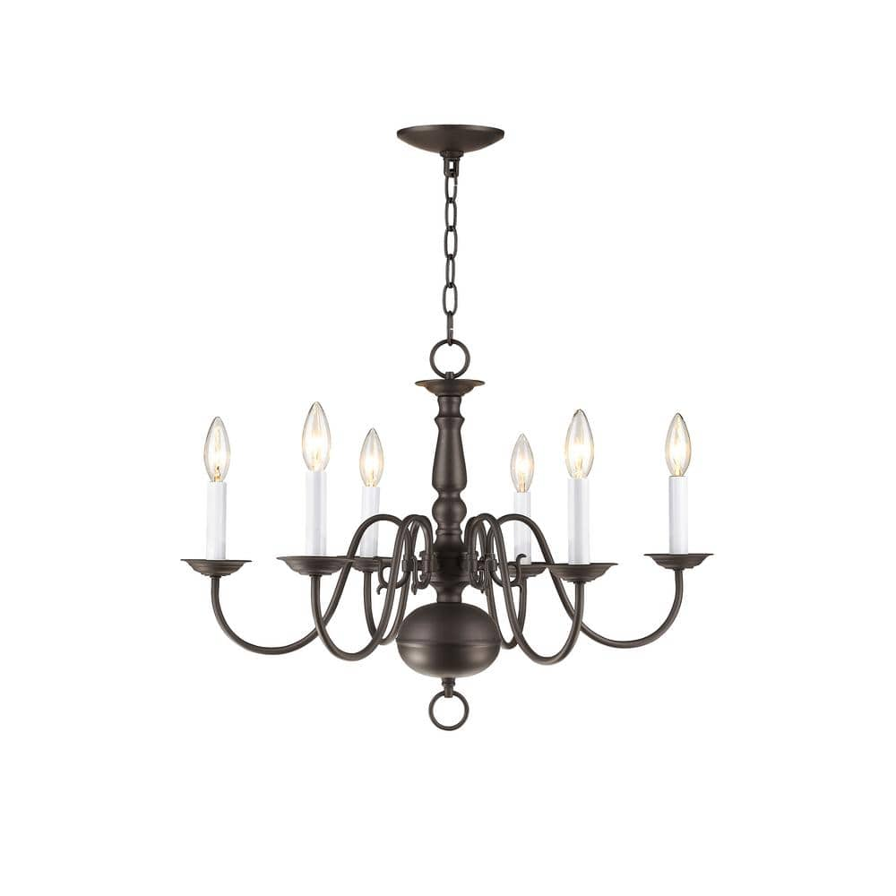 Livex Lighting Williamsburgh 6 Light Bronze Chandelier 5006-07 - The ...