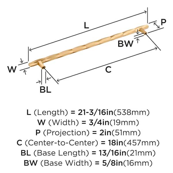 Amerock St. Vincent 18 in. (457mm) Center-to-Center Champagne