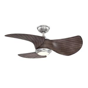 Miraval 39 in. LED Brushed Nickel Ceiling Fan with Light